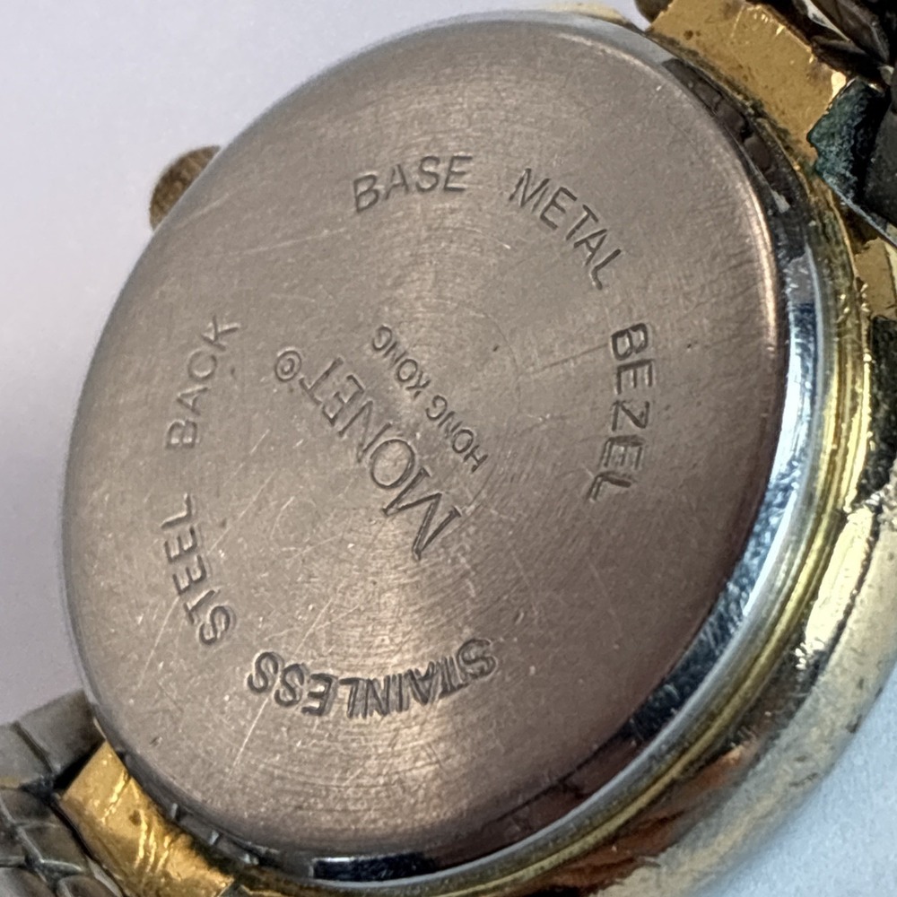 Vintage Monet Women Watch Silver & Gold Tone Quartz Working New Battery - Picture 4 of 16